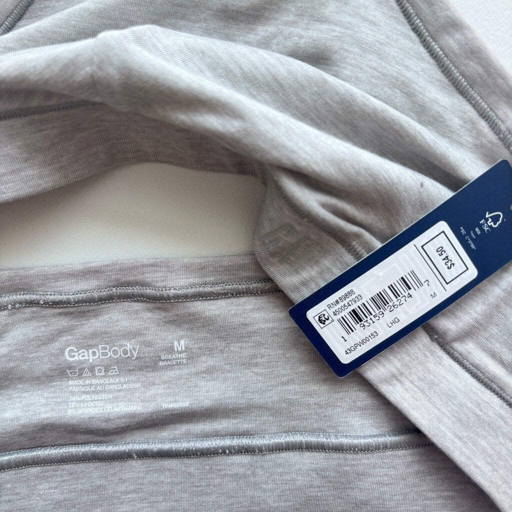 GAP GapBody Women's Medium Gray Breathe Full Coverage Bralette NWT