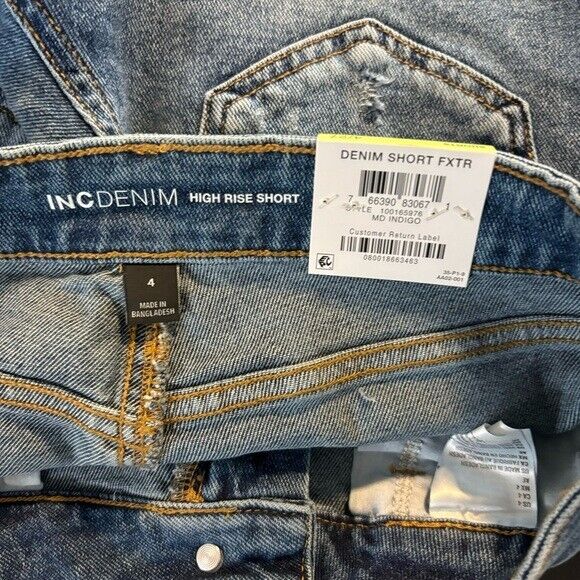 I.N.C. International Concepts Women's High-Rise Cuffed Denim Shorts NWT
