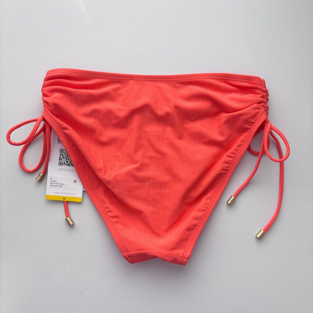 Coco Reef Women's Size Medium Bright Orange Side-Tie Bikini Bottoms NWT