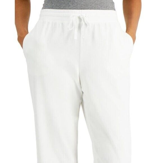 Karen Scott Knit Capri Pull on White Capri Jogger / Sweat Pants NWT