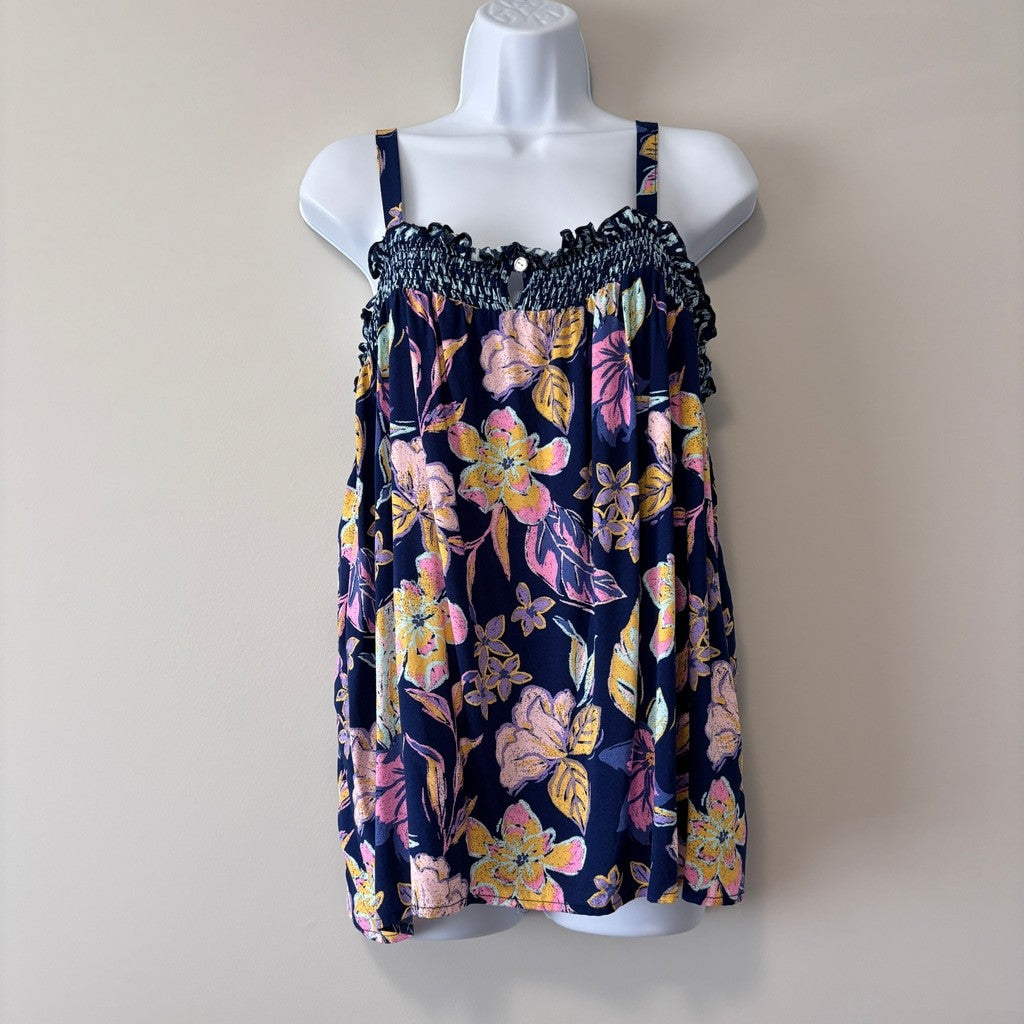 Roudelain Size Women's 2-Pc. Blue Smocked Cami & Pants Pajama Set NWT