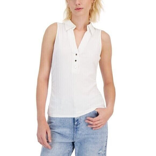 I.N.C. International Concepts Women's White Ribbed V-Neck Tank Top NWT