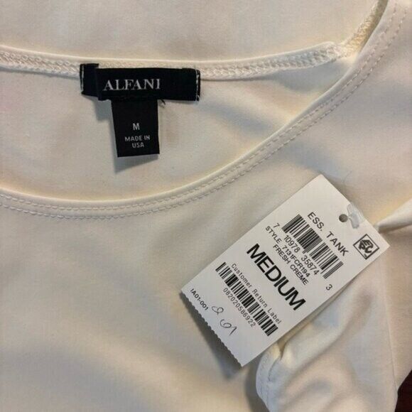 Alfani Women's Ivory Sleeveless Layering Tank Top NWT