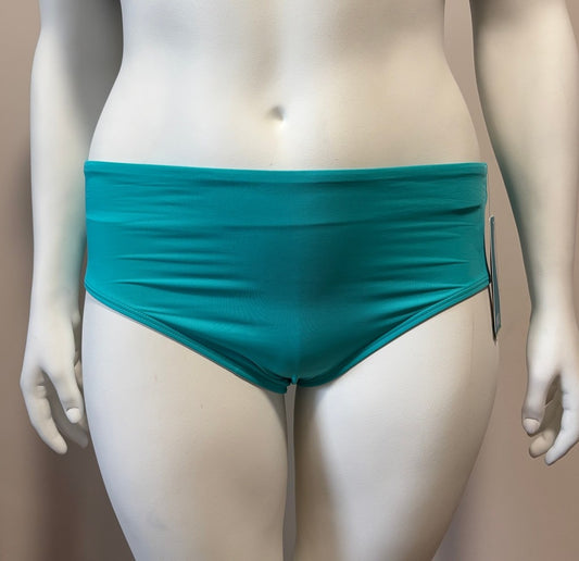 Coco Reef Women's Large Blue Green Contours High-Waist Bikini Bottoms NWT