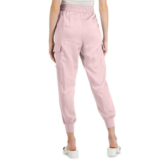 INC International Concepts Size Large Light Pink Satin Jogger Pants NWT