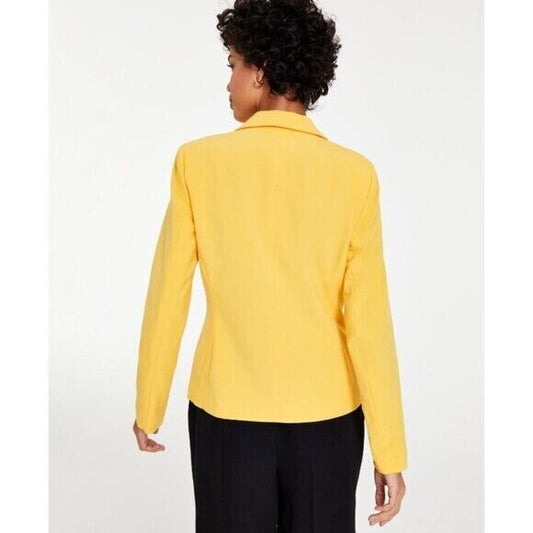 BAR III Women's Bi-Stretch Faux-Double-Breasted Honey Yellow Dress Jacket NWT