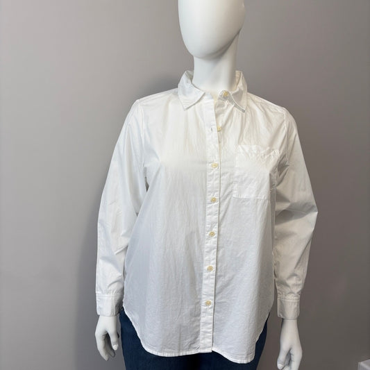 Style & Co Women's 1X Plus Size 100% Cotton Solid White Button Up Shirt NWT