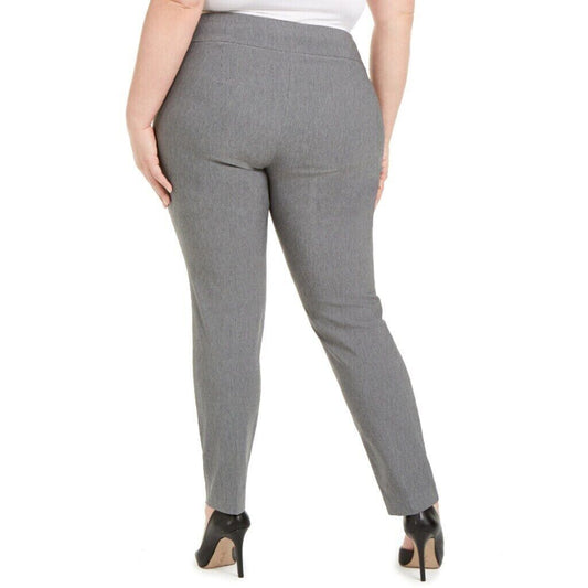 Alfani Plus Size Grey Tummy-Control Pull-On Stretchy Dress Skinny Pants NWT