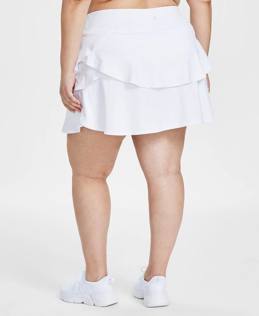 Id Ideology Women's Plus Size 3X White Flounced Active Skort NWT