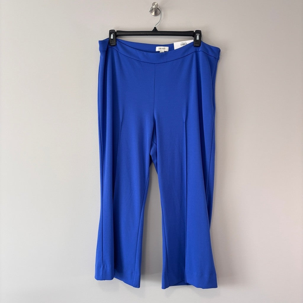 On 34th Women's Plus Size 3X Short Blue Ponte Kick-Flare Ankle Pants NWT