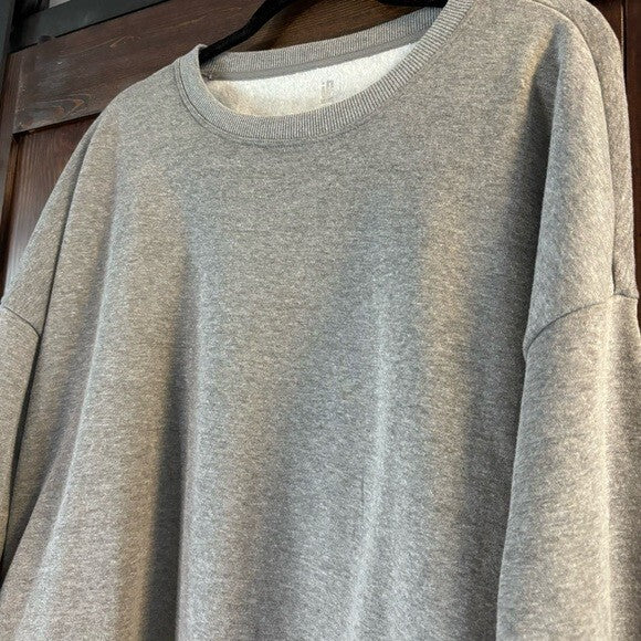ID Ideology Women's Pettie XL Grey Fleece Crewneck Sweatshirt NWT.