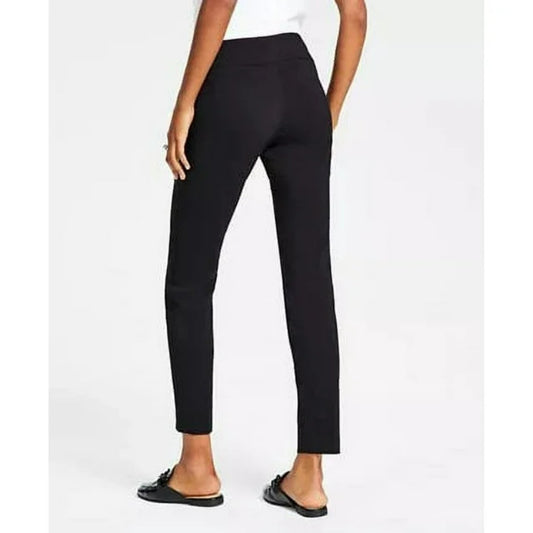 Alfani Women's Size 2 Petite Deep Black Tummy-Control Pull-On Skinny Pants NWT