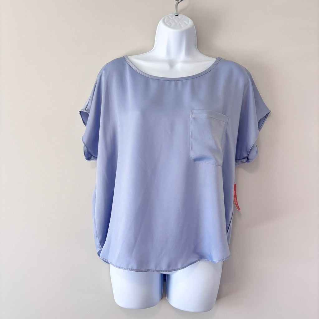 State of Day Women's Blue 2-Pc. Crepe de Chine Short-Sleeve Pajama Set NWT