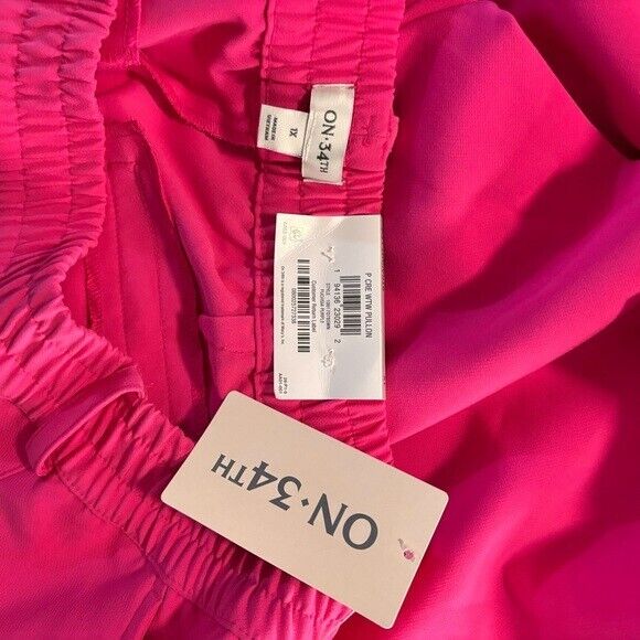 On 34th Plus Size Hot Pink Solid Double Weave Ankle Dress Pants NWT