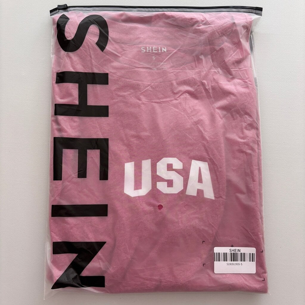 SHEIN Men's Size Small Red Heather USA Graphic Casual T-Shirt NIB