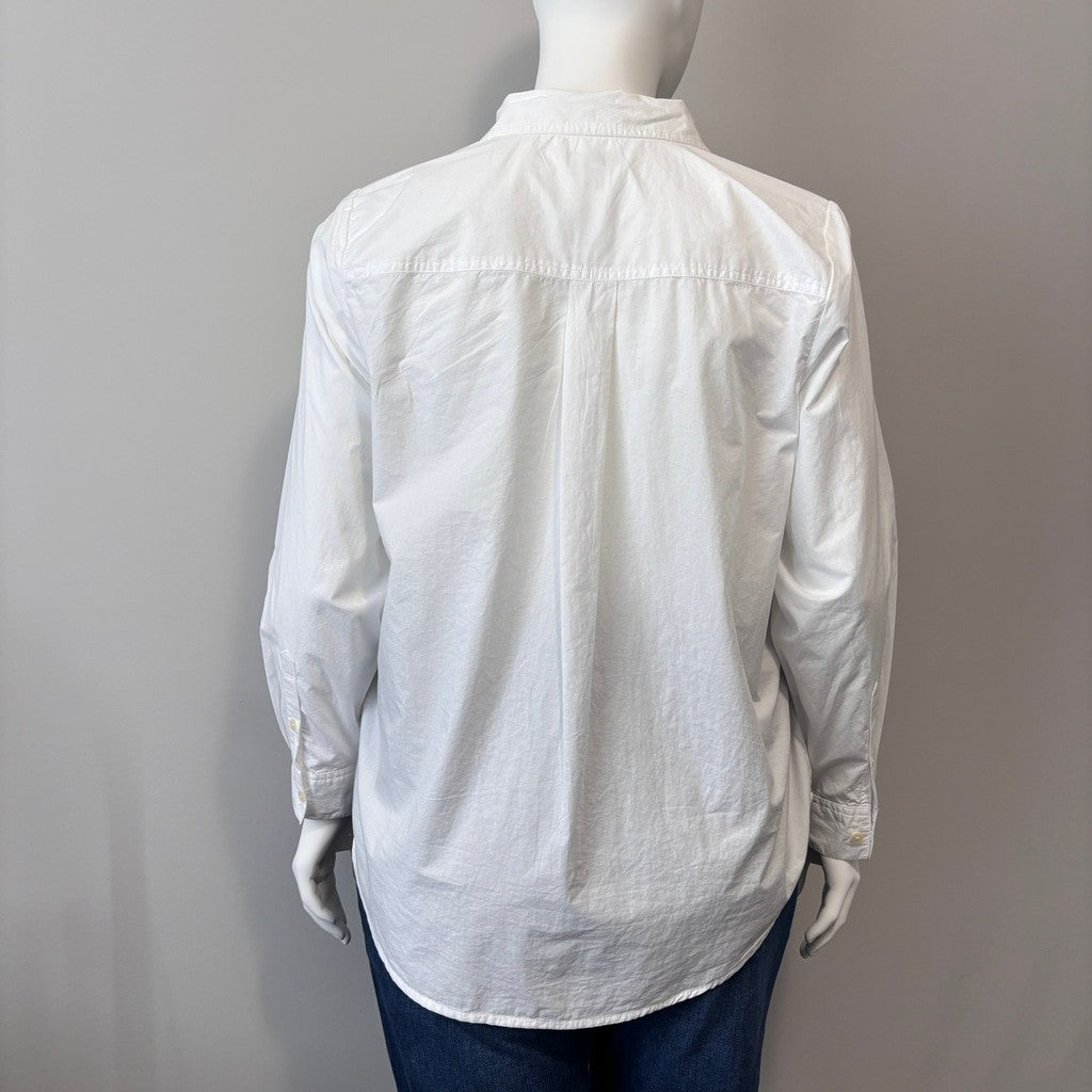 Style & Co Women's 1X Plus Size 100% Cotton Solid White Button Up Shirt NWT