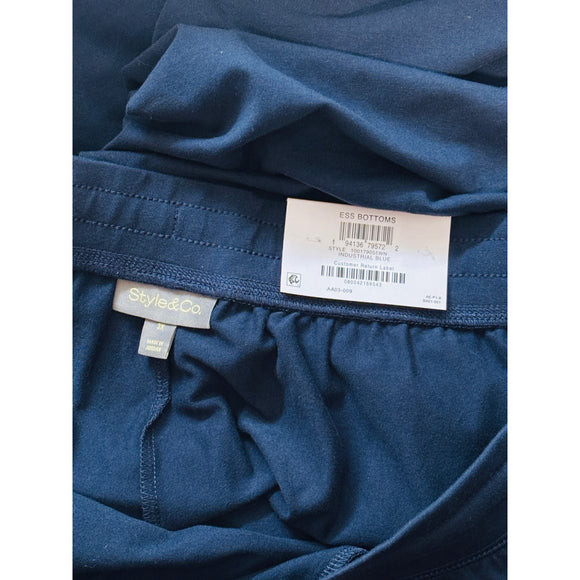 Style & Co Plus Size 3X Blue Drawstring Straight Leg Pants / Sweatpants NWT