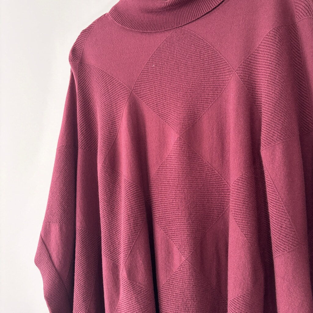 Alfani Women's XL Burgundy Red Turtleneck Poncho Sweater NWT