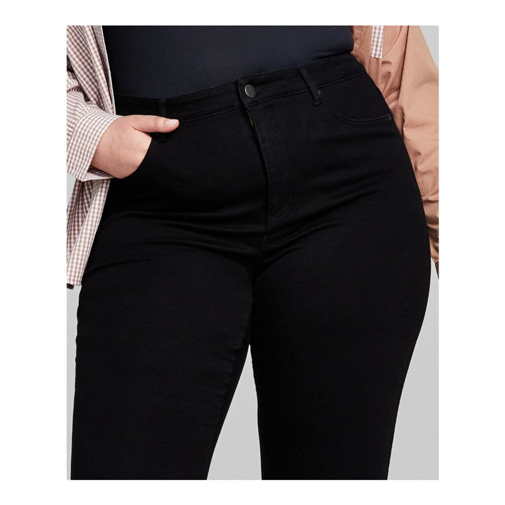 And Now This Women's Plus Size 16W Black High Rise Flare Jeans NWT