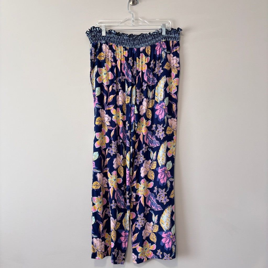 Roudelain Size Women's 2-Pc. Blue Smocked Cami & Pants Pajama Set NWT