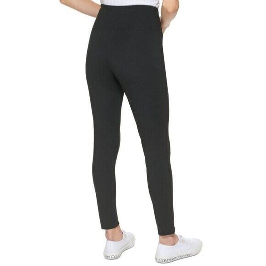 CALVIN KLEIN Seam Front Pull On Black Stretchy Skinny Leg Dress Pant NWT XS