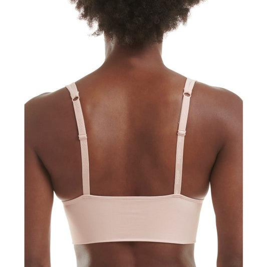 Adidas Women's Small Light Pink Longline Plunge Light Support Sports Bra NWT