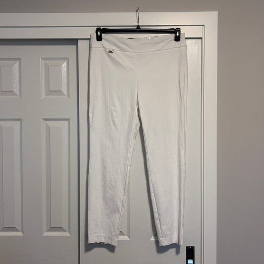 Alfani Women's 16 White Tummy-Control Pull On Skinny Dress Pants NWT