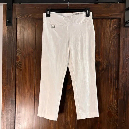 Alfani White Stretchy Essential Petite Capri Pull-On with Tummy-Control NWT