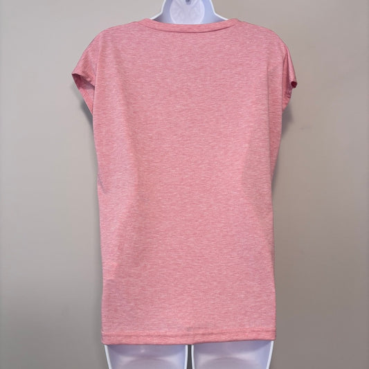 Shein Women's Medium Light Pink V-Neck Cap Sleeve Casual Tee T-Shirt NIB