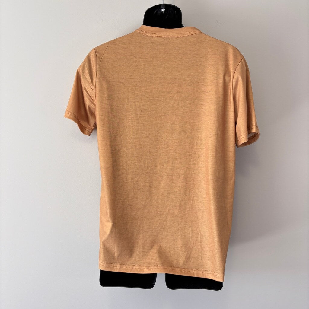 SHEIN Men's Size Small Beige and Black Mountain Graphic Short Sleeve Tee NIB