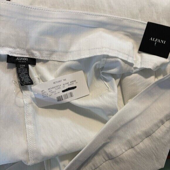 Alfani Plus Size White Tummy-Control Capri Stretchy Dress Pants NWT