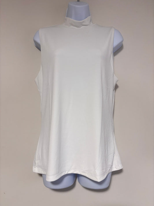 INC International Concepts Size Large Off White Mock Neck Sleeveless Top NWT