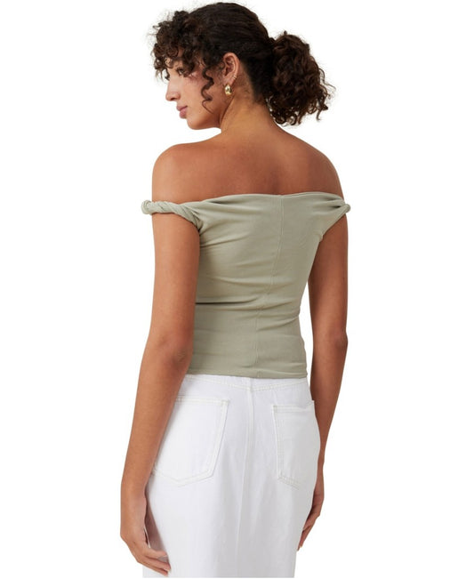 COTTON ON Women’s Size Small Sage Green Twist Short Sleeve Top NWT