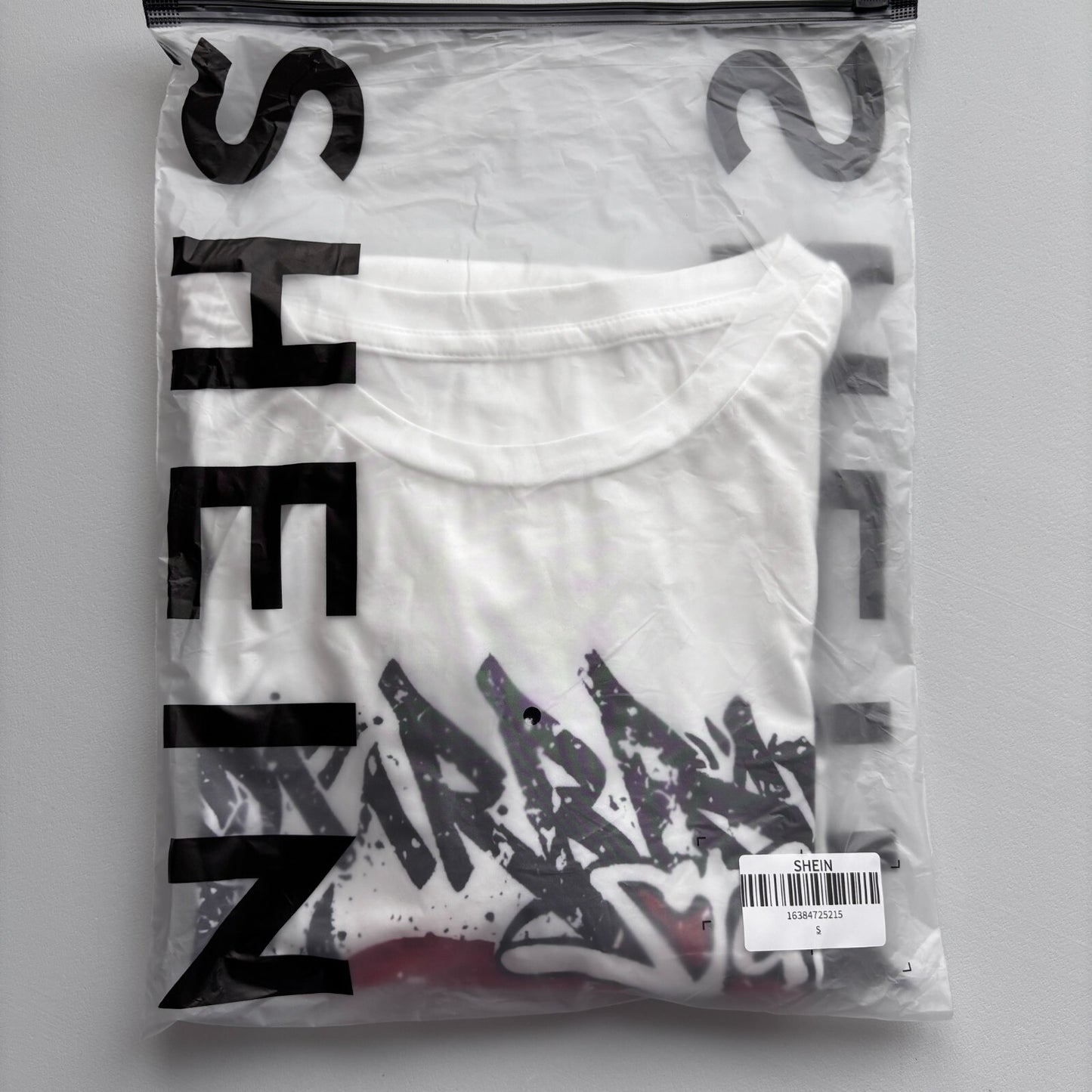 SHEIN Men's White Graphic Tee Money Roll Street Art Style T-Shirt NIB