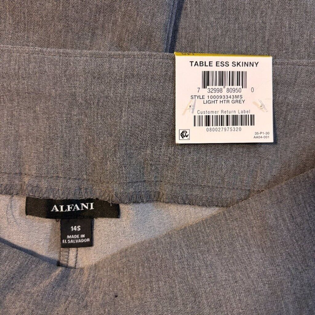 Alfani Women's Short (Petite) Grey Tummy-Control Pull-On Skinny Dress Pants NWT