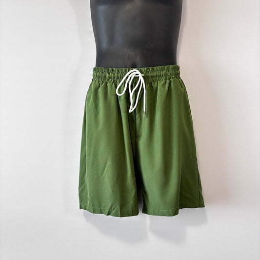 SHEIN Men's Green Solid Drawstring Shorts Daily Casual Wear NIB