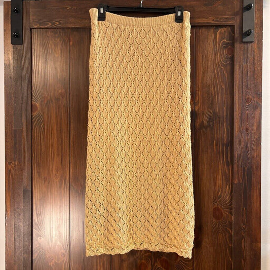 And Now This Women's Size Medium Beige Crochet Skirt NWT