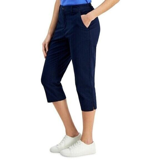 Karen Scott Women's Navy Blue Comfort Waist Capri Pants NWT