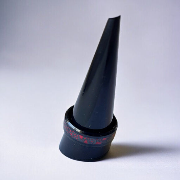 Men’s Size 11 Bold Gear Ring – Black with Red Inlay, Stainless Steel NIB