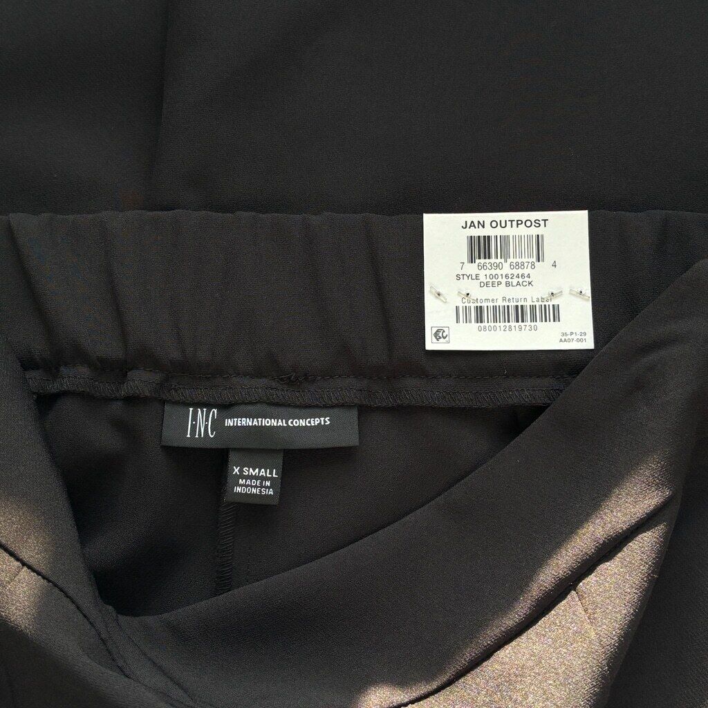 INC International Concepts XS Black High Rise Front-Slit Flare Leg Pants NWT