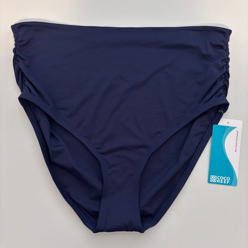Coco Reef Women's Size XL Navy Blue Flattering High-Waist Bikini Bottoms NWT