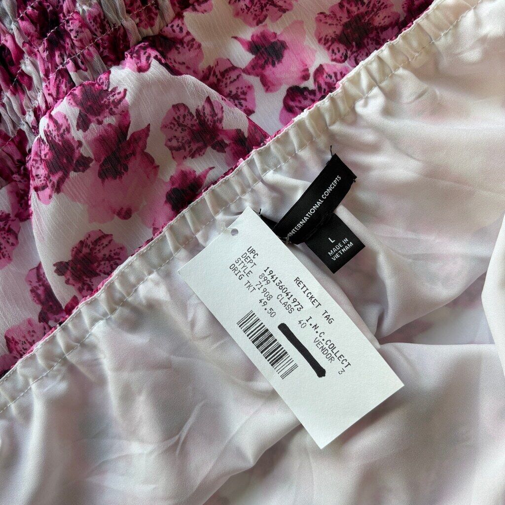 INC International Concepts Women's Large Pink & White Halter Top NWT