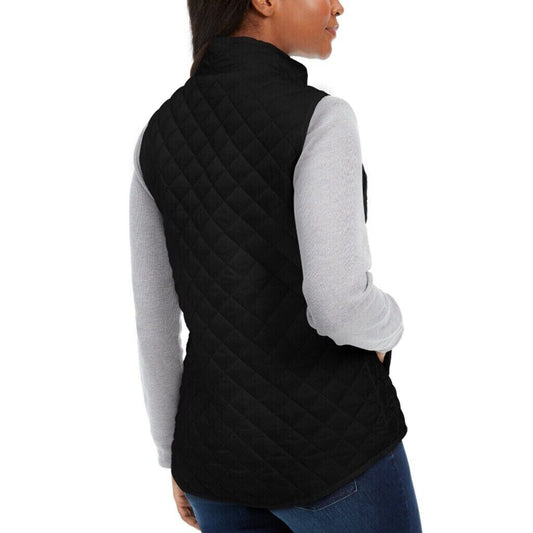 Karen Scott Women's Black Solid Quilted Puffer Vest NWT
