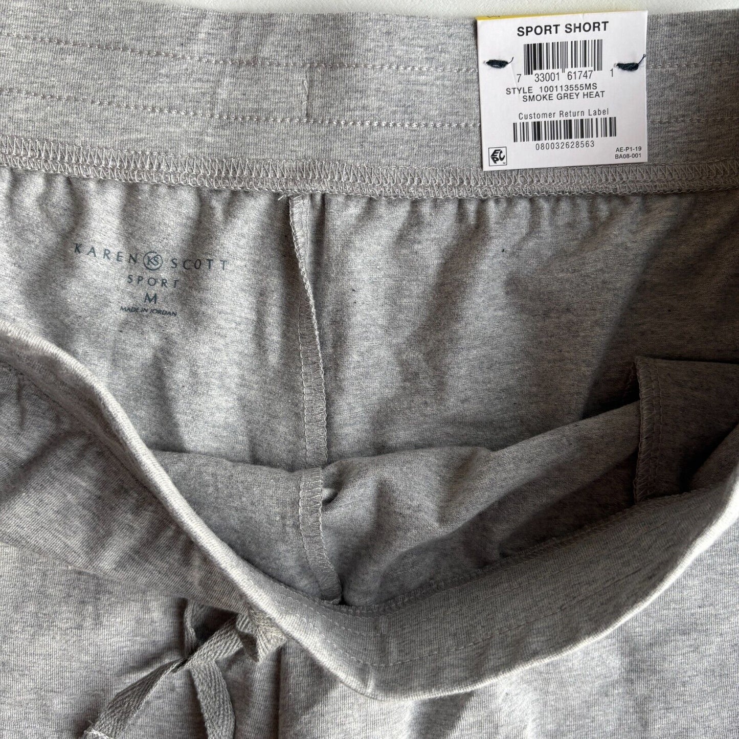 Karen Scott Pull-On Stretchy Elastic Waist Knit Casual Grey Shorts NWT