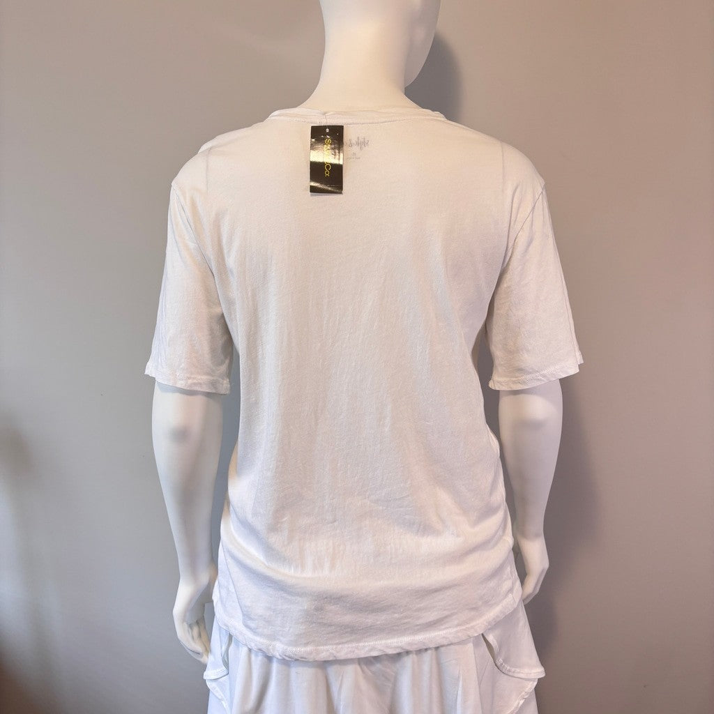 Style & Co. Women's Extra Large White Drapey V-Neck Short Sleeve T-Shirt NWT