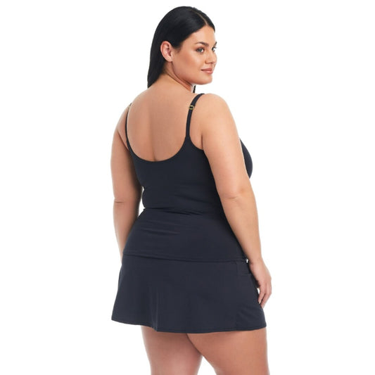Bleu by Rod Beattie Women's Plus Size Black Scoop-Neck Tankini Top NWT