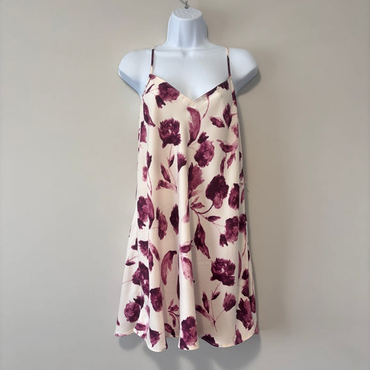 State of Day Women's Pink Floral Crepe de Chine Chemise NWT