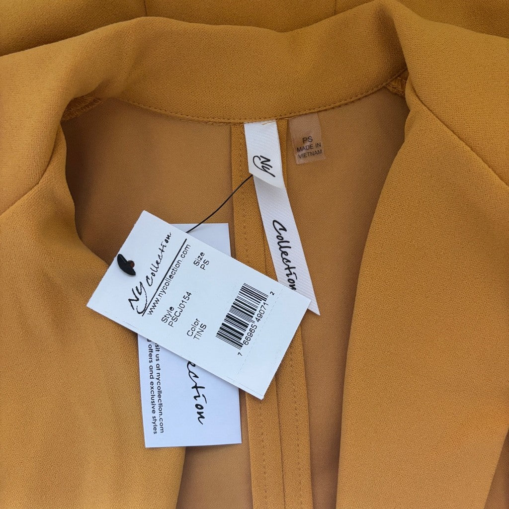 NY Collection Women's Petite Small Gold Scuba Crepe Jacket / Blazer NWT