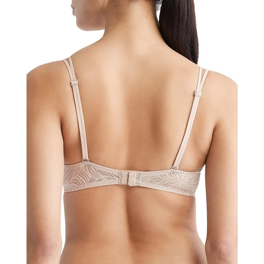 Calvin Klein Women's 36A Nude Sheer Marquisette Lace Unlined Demi Bra NWT