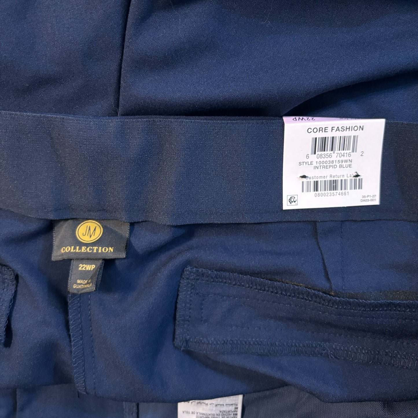 JM Collection Women's Plus & Petite Navy Curvy-Fit Straight-Leg Pants NWT